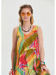 Boat Neck Loose Cut Yellow Authentic Dress 4666